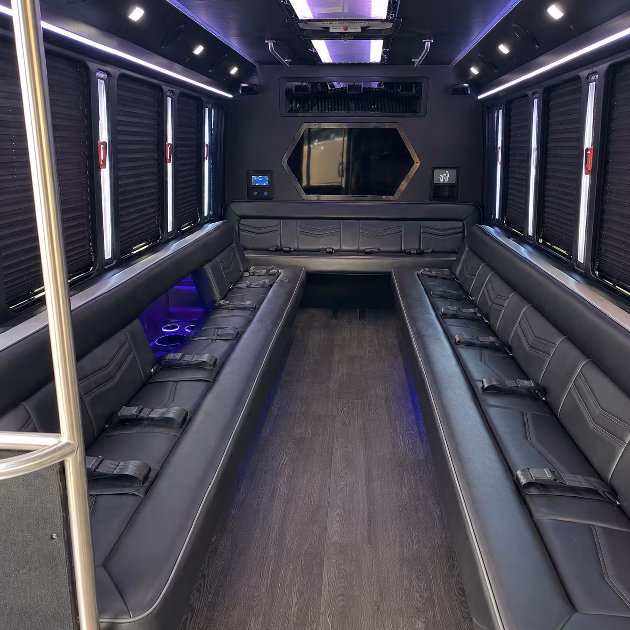 fort worth 18 passenger party bus interior